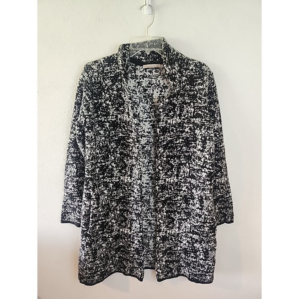 Chiaramente Cardigan Sweater Cape Wool Blend Italy Women's Size Small Black